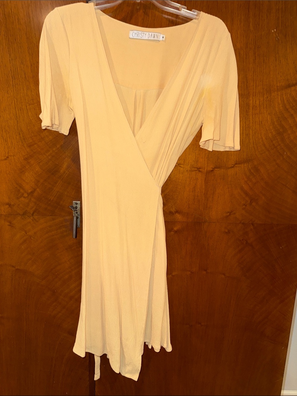 Christy Dawn yellow Wrap Midi Dress